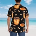 thumbnail image 6 of Bixox Men's Hawaiian Shirts Men's Bee and Honey Print Short-Sleeve Shirt-Small, 6 of 8