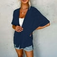 thumbnail image 6 of Jxximdong Tshirts for Women Womens 2023 Summer Lightweight Cardigan Short Sleeve Open Front Casual Loose Cover Ups Tops Blouse Blue Summer Tops L, 6 of 9