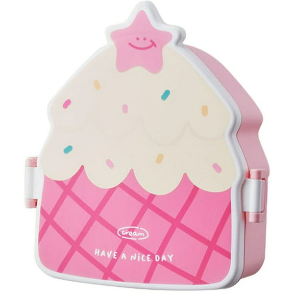 Hzzsbu Kawaii Portable - Plastic Bento Container with Compartments for Meals On-the-go
