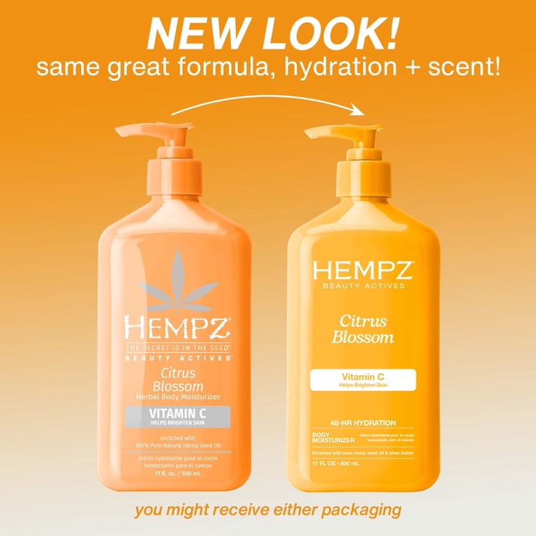 Hempz Lotion Citrus Blossom Daily Body Moisturizer for Dry Skin