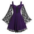 thumbnail image 1 of NMMUED Renaissance Dress Women Gothic Dress Medieval Costume Women Victorian Dress for Women Victorian Costume Women Renaissance Costume Women Bell Sleeve Dress Purple M, 1 of 4