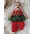 thumbnail image 5 of Toddler Baby Girl Halloween Christmas Outfit Smocked Spaghetti Strap Tank Top Wide Leg Pants Set, 5 of 8