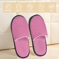 thumbnail image 2 of Fotbe Pink Gingham Pantuflas Peludas para Mujer con Estampado, Zapatillas de Peluche, Zapatos de Invierno para Casa, Uso Interior y Exterior-Medium, 2 of 8