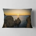 thumbnail image 2 of Designart Ibiza Island Mediterranean Sunset - Landscape Printed Throw Pillow - 12x20, 2 of 5