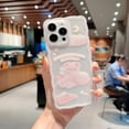 thumbnail image 2 of Compatible with iPhone 15 Pro Max Case,Cute Cartoon Floral Bear Butterfly Design for Women Girls Aesthetic Kawaii Slim Soft TPU Transparent Case-Light Pink, 2 of 14