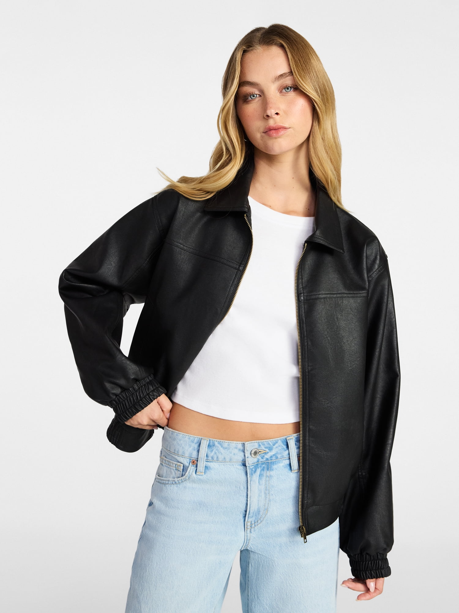 No Boundaries Faux Fur Coat, Women's and Plus - Walmart.com