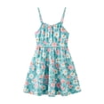 thumbnail image 2 of Sleeveless Summer Dresses Girls Spaghetti Strap Floral Vacation Tiered Dresses Casual Going Out Beach Outfits Green, 10 Years, 2 of 6