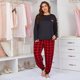 thumbnail image 1 of Conjunto de pijama Love Print de manga larga para mujer, 1 of 6
