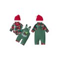thumbnail image 2 of Cjfdfy Newborn Baby Boy Christmas Fall Outfit Plaid Bow Long Sleeve Romper Overalls Pants And Santa Hat Infant Cute My 1St Christmas Fall Winter Clothes 0-18M, 2 of 9
