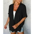 thumbnail image 2 of Luxalzxs Thin Cardigans for Women Lightweight Summer Short Sleeve V Neck Solid Color Casual Open Front Cardigan Loose Beach Cover Up, 2 of 5