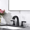 thumbnail image 6 of JERFIT Widespread Bathroom Faucet 8 inch Centers, Matte Black 2-Handle Vanity Sink Faucet with Pop-Up Drain and Stainless Steel Construction, 6 of 7