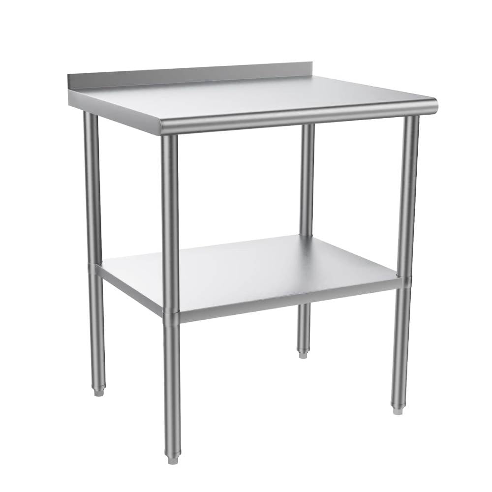 Ktaxon 30" x 24'' Stainless Steel Worktables Workbenches, Commercial Work Table for Prep, with Backsplash, for Kitchen, Restaurant, Home, Hotel
