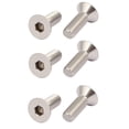thumbnail image 1 of Tornillos de cabeza plana hexagonales de acero inoxidable 316 M6x18mm tono plateado 6 piezas, 1 of 3