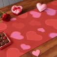 thumbnail image 3 of Valentine''s Day Table Runner Love Heart Table Runners Red Pink Cotton Linen Dresser Scarf Kitchen Dining Table Decor for Valentines Wedding Party Anniversary Decor 13.8x90 Inch, 3 of 8