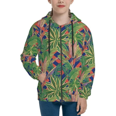 

Hoodies for Teen Girls Boys green plants Long Sleeve Youth Kids Essentials Zip Up Hoodie Lghtweight Fashion Hoodies & Sweatshirts Jacket Fall Winter Outfits Tops