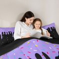 thumbnail image 4 of Castle Fairy Stars Print King Size Comforter Sets 3pcs, Ice Cream Drip Comforters King Size, Purple Black,Black Reversible,1 Comforter and 2 Pillowcases, 4 of 6