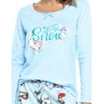 thumbnail image 3 of Casual Nights Women's Jersey Knit Long-Sleeve Top and Mircro Fleece Bottom Pajama Set - #1 Light Blue Holiday Cat, 3 of 4