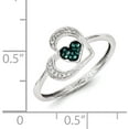 thumbnail image 5 of Sterling Silver Blue And White Diamond Heart Ring (Size 7) Made In India qr5167-7, 5 of 5