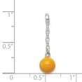 thumbnail image 5 of 925 Sterling Silver Yellow Enameled Bead 1/2in Dangle Enhancer Pendant, 5 of 6