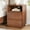 1PCS&Brown, variant on Wood Nightstand with 2 Drawers and Charging Stations, Natural Solid Wood Night Stand Bedside Table with Open Storage Shelf, Brown End Side Table for Bedroom
