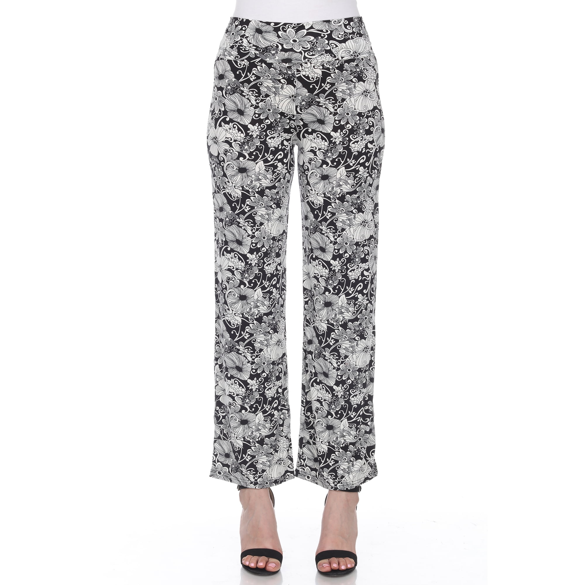 White Mark Women's Floral Paisley Palazzo Pants