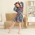 thumbnail image 3 of FORMRS Niños Bathrobe Unisex Hooded Robe Soft Plush Pajamas Sleepwear, Size 10-12T, Christmas Themed Leaves, 3 of 7