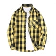 thumbnail image 3 of NominalSnug Mens Button Down Plaid Shirts Long Sleeve Tops Collared Casual Work Blouse Fall Outfits, 3 of 5