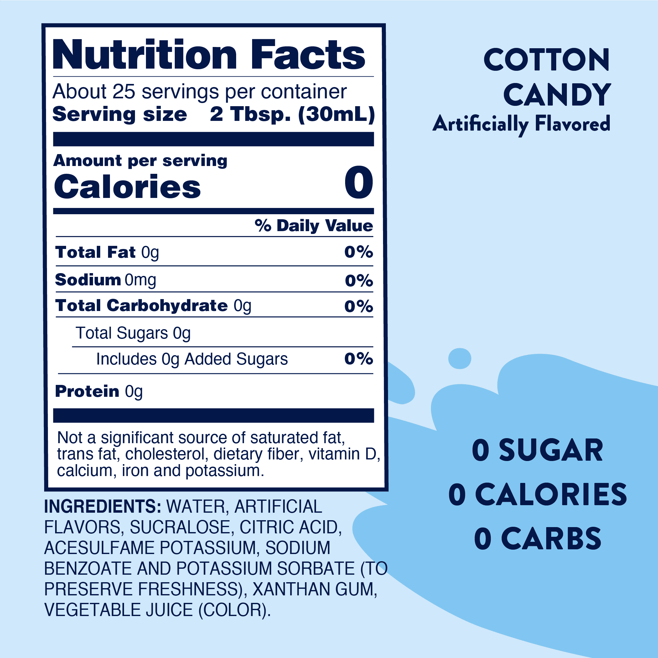 Jordan's Skinny Mixes Sugar Free Cotton Candy Syrup, 25.4 Fl Oz