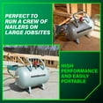 thumbnail image 4 of Metabo HPT Reserve Air Tank, High Capacity 10 Gallon Air Tank, ASME Certified, 5 Quick Connect Couplers, Industrial Pressure Gauges, Angled Steel Legs for Stability, UA3810AB, 4 of 11