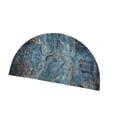 thumbnail image 1 of Alfombra de baño semicircular, felpudo de medio círculo, lavable, de secado rápido, alfombra de baño, alfombra de baño antideslizante para suelo de ba Azul, 1 of 8