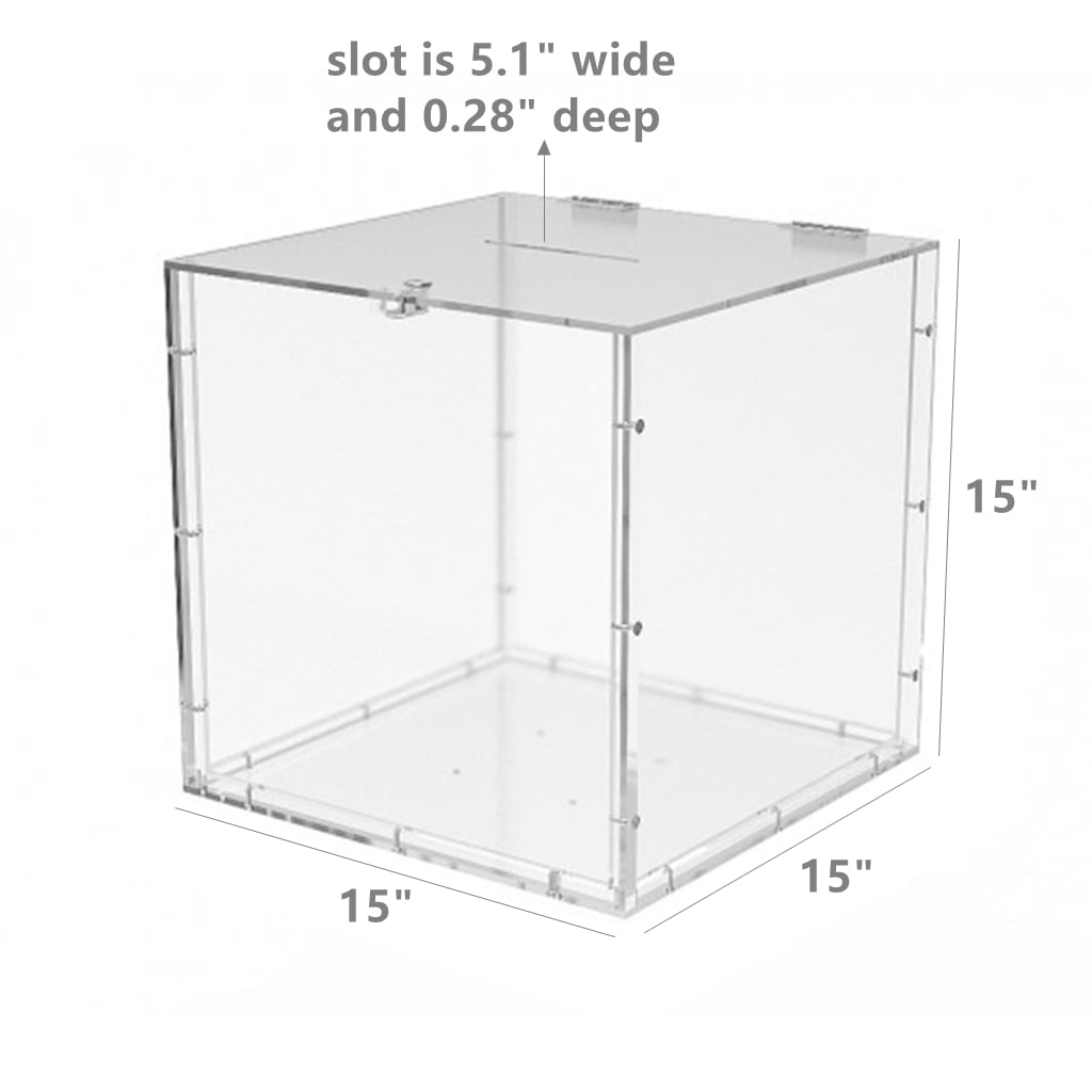 Metal Donation / Ballot Box With Stand - Lockable Suggestion Box For Charity, Voting, Events (Black)