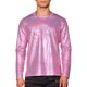 thumbnail image 1 of Camiseta metálica INSPIRE CHIC de cuello redondo para hombres, de manga larga, camisetas brillantes para fiestas y clubes, XL, rosa, 1 of 5