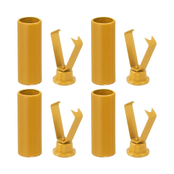 Metal Shoe Lace Tips, 4Pcs Shoelace Head, Cylindrical Tips Cord End Replacement for Shoestring (Golden Yellow)