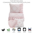 thumbnail image 5 of Vintage Floral Ruffles Pink 4-Piece Microfiber Comforter Set - Twin, 5 of 6