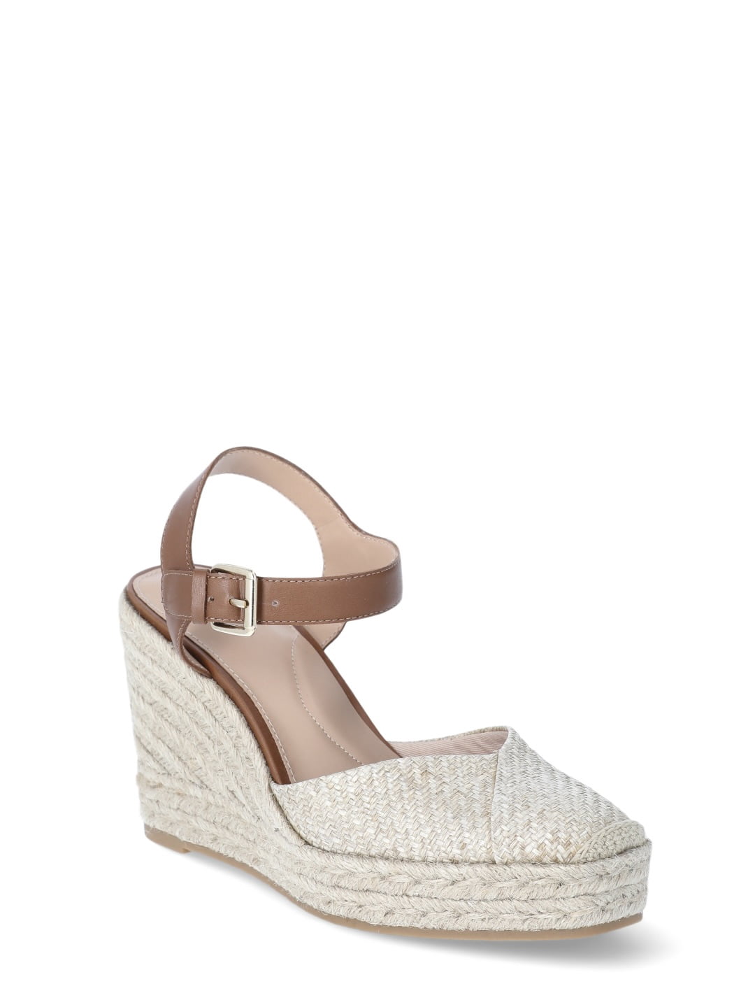 Time and Tru Women's Square Toe Espadrille Wedge Sandals