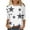 White, variant on hotojiny Women's 3/4 Sleeve Shirts Oversized Crew Neck Loose Pullover Tops Fall Printed Casual Lightweight Blouse