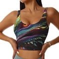 thumbnail image 1 of Balery Colorful Dragon Head Profile Sujetadores deportivos con espalda cruzada para mujer, acolchados, sin costuras, de alto impacto, ideales para yoga, gimnasio, entrenamiento y fitness.-Large, 1 of 8