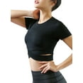 thumbnail image 3 of Faithtur T-shirt Femme Manches Courtes Col Rond Tops de Yoga T-shirt, 3 of 10