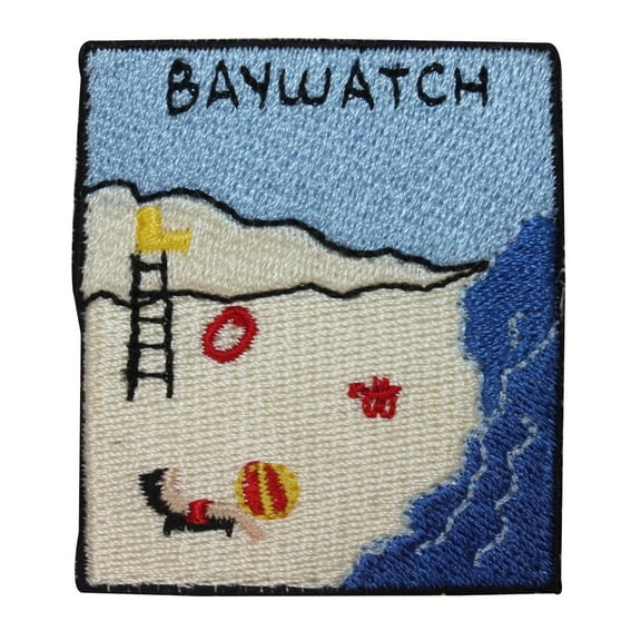 ID 1809A Bay Watch Beach Patch Ocean Sand Vacation Embroidered Iron On Applique