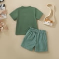 thumbnail image 4 of CAICJ98 Toddler Baby Boy Fathers Day Outfits I Love Dad Embroidered Short Sleeve T-Shirt and Plaid Shorts Set Infant Summer Clothes (Green,18-24 Months), 4 of 7