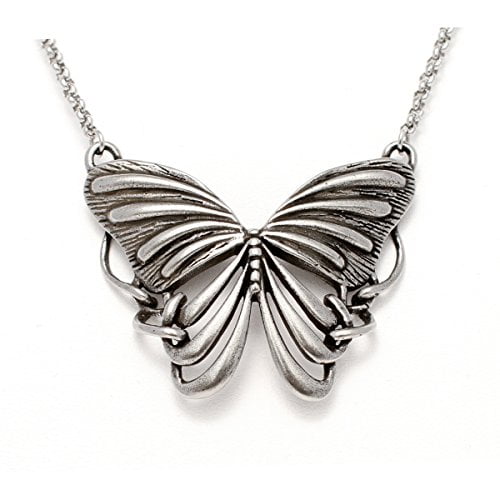 Controse Métamorphose en Acier Inoxydable Argenté pour Femmes - Collier Papillon 18" plus 2" Prolongateur