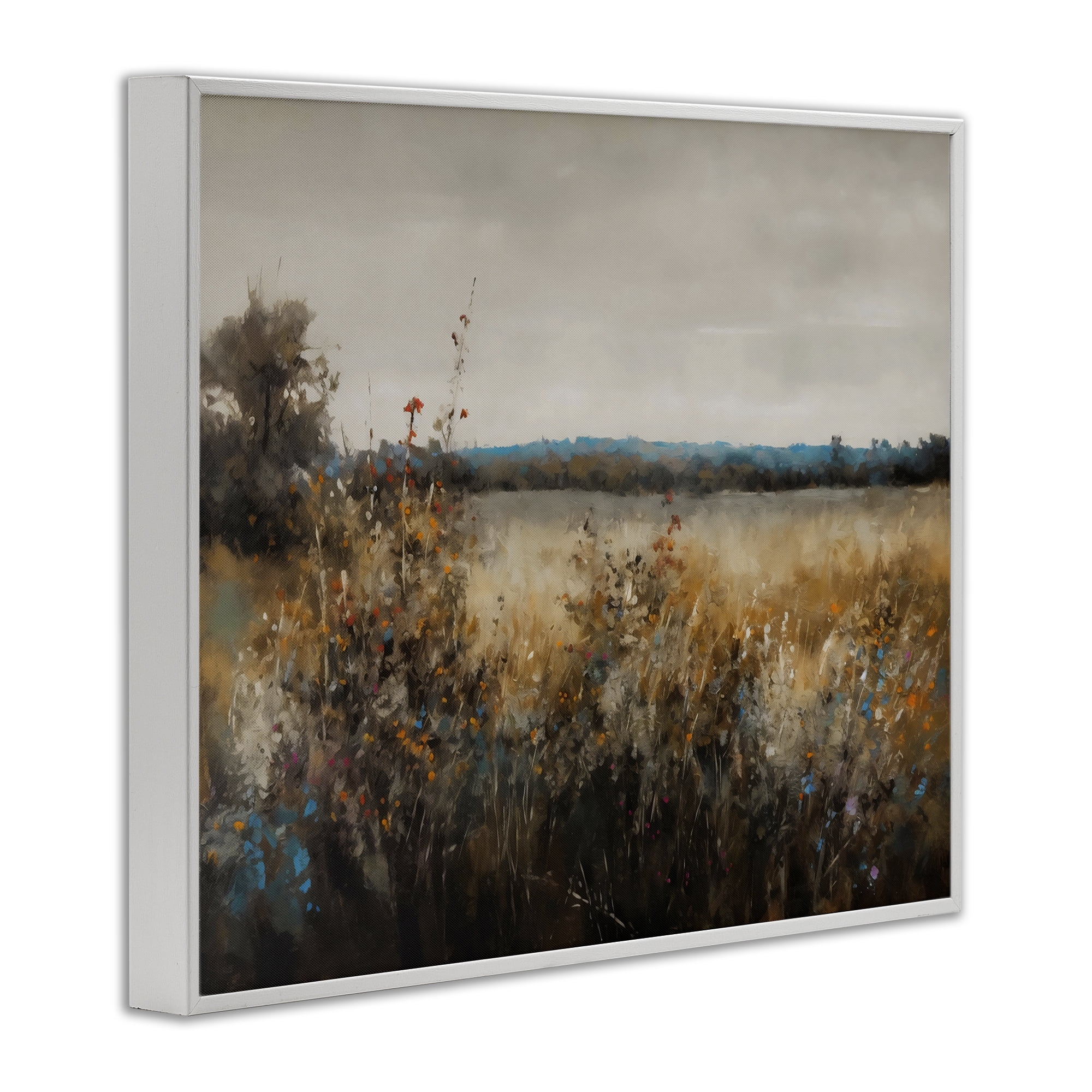 Stupell Industries Abstract Grunge Meadow White Framed Giclee Art, design by Creative Studio