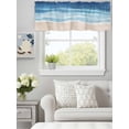 thumbnail image 6 of Curtain Valance for Windows, Navy Blue Gradient Ocean Wave Kitchen Valances Rod Pocket Short Curtains, Seaside Water Stripe Window Valance for Bedroom Bathroom Living room 42x12in, 6 of 9