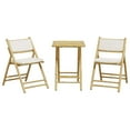 thumbnail image 4 of vidaXL Folding Bistro set with Cushions Outdoor Garden Furniture 3 Piece Bamboo, 4 of 11