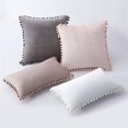 thumbnail image 3 of Pillowcases "set Of 2 Velvet Pillowcase With Pompoms Decorative Pillowcase", 3 of 4
