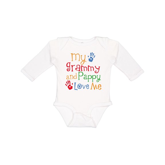 Inktastic Grammy and Pappy Love Me Boys or Girls Long Sleeve Baby Bodysuit