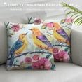 thumbnail image 3 of Decorative Pillow Covers Sparrows Bird Flowers Zippered Throw Pillows Case for Couch Bed Living Room,, 3 of 5