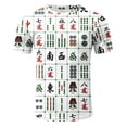thumbnail image 3 of Chemise Homme Adulte Grande Taille Chemise Homme Été Décontractée Col Rond Manches Courtes Mahjong T-Shirt Imprimé 3D Blouse Hauts T-Shirt Vêtements(Rouge,m), 3 of 5