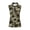 Camouflage Palm Tree Print, variant on Coral Reef Fish Print Women's Sleeveless Golf Shirts for Ladies, Comfort Dry-Fit Skin Friendly Women Golf Sleeveless Half Zip Top for Sports Outdoor Athletic Running