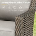 thumbnail image 5 of Planntonneo Wicker Patio Chairs Set of 2, Outdoor Swivel Glider Rocking Chairs with 4'' Beige Cushions for Porch Balcony Backyard, 5 of 8